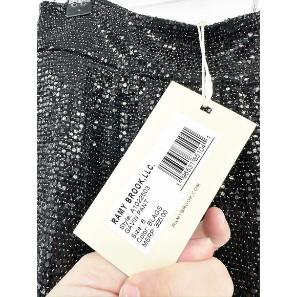 RAMY BROOK Gavin Metallic Sequin Wide Leg Pants Size 6 NEW - Picture 4 of 7